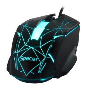 KIT Gaming Tastatura si Mouse Spacer SP-GK-01 cu fir, USB, tastatura RGB rainbow + mouse optic 7 culori, black - Img 4