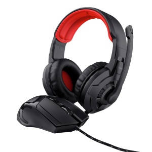 Kit Trust Basics gaming mouse+casti, negru