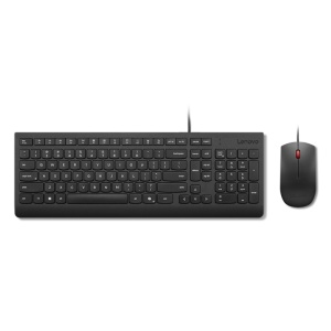 Lenovo Essential Wired Combo Black US Euro. Keyboard form factor: Full-size (100%), Connectivity technology: Wired, Device interface: USB. Cable length: 1.8 m. Recommended usage: Universal. Product colour: Black. Mouse included