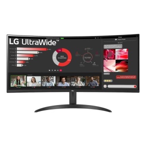 Monitor LG 34" 34WR50QK-B.AEU, Curvature: 1800R, Diagonal (inch): 34, Diagonal (cm): 86, Aspect ratio: 21:9, Panel: VA, Resolution: 3440x1440, Refresh Rate: 100Hz, Response time GtG: 5ms, Brightness (max): 300 cd/m², Contrast (static) : 3000:1, Viewing