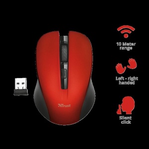 Mouse Trust Mydo Silent Click, Wireless, rosu - Img 2