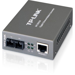"Omada 10/100/1000 Mbps RJ45 to 1000 Mbps Multi-mode SC Fiber Converter PORT: 1× Gigabit SC Port, 1× Gigabit RJ45 Port (Auto MDI/MDIX) SPEC: Full-duplex, Up to 550 m, Chassis TL-MC1400 Rack-mountable"
