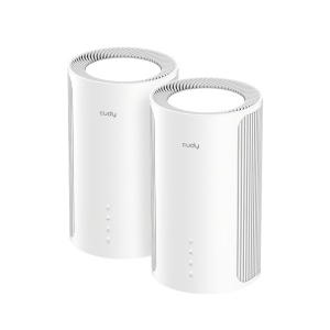 Router Mesh Cudy M11000, Wi-Fi 7, Tri-band (2,4 GHz / 5 GHz / 6 GHz), alb, 116x116x202mm, set 2 buc.