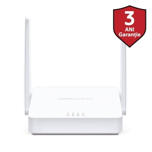 Router Wireless Mercusys N 300 Mbps, MW301R; Standarde Wireless: IEEE 802.11n, IEEE 802.11g, IEEE 802.11b, Frecventa: 2.4 - 2.4835GHz, Rata semnal: 11n: Up to 300Mbp, 11g: Up to 54Mbps, 11b: Up to 11Mbps, Interfata: 2 10/100Mbps LAN, 1 10/100Mbps WAN,