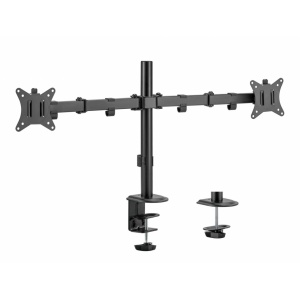 Suport 2 monitoare SeriouxMM66-C024, brat articulat monitor, compatibilitate dimensiune ecran 17"-32", greutate maximă suportata: (per ecran): 9kg, VESA: 75x75, 100x100, inclinare: +45°~-45°, pivotare: +90°~-90°, rotația ecranului: + 180°~-180°,