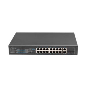Switch 16x 100 Mb PoE+ / 2x 1 Gb / 1x SFP, rack 19", fara management, Gigabit Ethernet, 250W