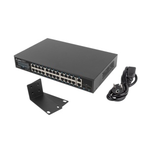 Switch 24x 1 Gb PoE+ / 2x Gb / 2x SFP, rack 19", Gigabit Ethernet, 360W