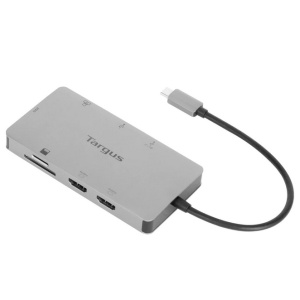 Targus Dock USB-C Dual HDMI 4K, 100W PowerDelivery Pass-Thru, 2x USB-A, 1x port fast charge, 1x SD/microSD, ethernet, gri - Img 1