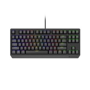 Tastatura gaming mecanica cu fir Genesis Thor 230 TKL, iluminare RGB, switch Linear, switch model Outemu Brown, numar taste 87, 11 butoane multimedia, lungime cablu 1.6m, dimensiuni 363 x 155 x 39 mm, negru
