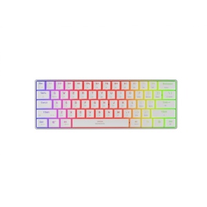 Tastatura gaming mecanica wireless Genesis Thor 660 G2 60%, iluminare RGB, switch Linear, switch model Gateron Red, numar taste 61, 13 butoane multimedia, lungime cablu 1.5m, dimensiuni 293 x 102 x 39 mm, alb