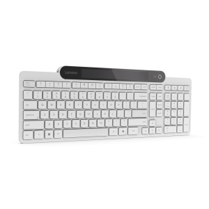 Tastatura Lenovo 800 Self-Charging Bluetooth; reincarcabila cu ajutorul luminii ambientale, fara spatiu destinat bateriilor clasice; layout: US; conectivitate: BT 5.1, se poate conecta la 3 dispozitive; greutate: 635g; compatibil cu Windows 10, Windows - Img 11