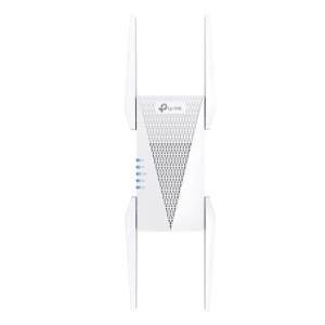 TP-link AXE5400 Wi-Fi6E Mesh Range Extender, Tri-Band, RE815XE, 1 Port Ethernet Gigabit, 2 Antene externe, Standarde Wireless: IEEE 802.11ax 6 GHz, IEEE 802.11a/n/ac/ax 5 GHz, IEEE 802.11b/g/n/ax 2.4 GHz, 4x antene externe, Viteza wireless: 574 Mbps în
