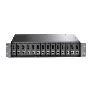 "14-Slot Media Converter Chassis SPEC: 14-Slot, Rackmount FEATURE: Redundant Power Supply, Compatible with TP-Link's Media Converter (5VDC Input)"