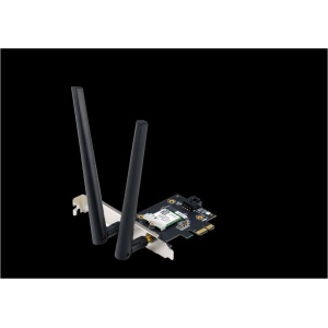 ASUS PCE-AX1800 Wifi AX1800 Bluetooth 5.2 PCIe adapter, WI-FI 6, WPA3, OFDMA. MU-MIMO, Standarde retea: WiFi 6 (802.11ax), Viteza: 1800Mbps, 2 x antene externe.