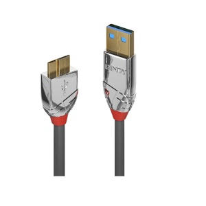 Cablu Lindy 0.5m USB 3.2 Type A to Micro-B, latime de banda 5Gbps, Cromo line
