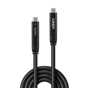 Cablu Lindy 10 m USB 3.2 Gen 1 & DP 1.4 Type C, latime de banda suportata 5Gbps (USB 3.2 Gen 1), 16.2Gbps (DP 1.4, 2 lanes), rezolutie maxima 4K 3840x2160@30Hz, negru - Img 3