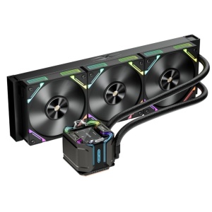Cooler Procesor 1stPlayer X-Starship 360-bk, display IPS personalizabil de 2,4 inches, ARGB, compatibil AMD/Intel, negru