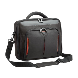 Geanta laptop Targus Classic+ Clamshell, pentru laptopuri de 15.6", dimensiuni: 42 x 8 x 38cm, dimensiuni compartiment laptop: 38.7 x 2.5 x 26.5 cm, greutate 0.68 kg, negru/rosu