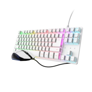 Kit Wireless tastatura si mouse Trust GXT 798TW 2-IN-1, Alb