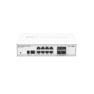 MikroTik Smart Switch, CRS112-8G-4S-IN; 8x Gigabit Ethernet, 4x SFPcages, 400MHz CPU, 128MB RAM, desktop case, RouterOS L5;