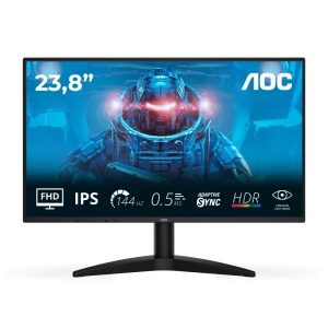 Monitor AOC 23.8" 24B36X, Diagonal (inch): 23.8, Diagonal (cm): 60, Aspect ratio: 16:9, Panel: IPS, Resolution: 1920x1080, Refresh Rate: 144Hz, Response time GtG: 4ms, Response time MPRT: 0.5ms, Brightness (max): 300 cd/m², Contrast (static) : 1500:1,