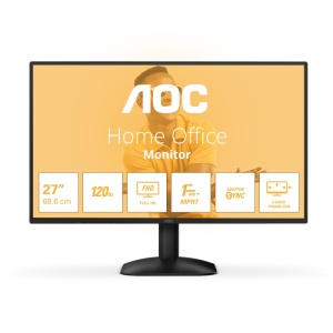 Monitor AOC 27" 27B31H, Diagonal (inch): 27, Diagonal (cm): 68, Aspect ratio: 16:9, Panel: IPS, Resolution: 1920x1080, Refresh Rate: 120Hz, Response time GtG: 4ms, Response time MPRT: 1ms, Brightness (max): 300 cd/m², Contrast (static) : 1500:1, Contrast