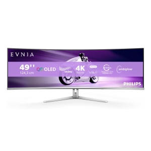 Monitor Philips 49" 49M2C8900L/00, Curvature: 1800R, Diagonal (inch): 49, Diagonal (cm): 124.5, Aspect ratio: 32:9, Panel: QD-OLED, Resolution: 5120x1440, Refresh Rate: 144Hz, Response time GtG: 0.03ms, Brightness (max): 1000 cd/m², Contrast (static) :
