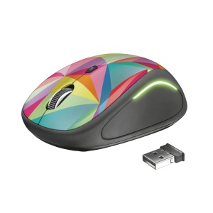 Mouse fara fir Trust Yvi FX Wireless Mouse - multicolor Specifications General Height of main product (in mm) 95 mm Width of main product (in mm) 57 mm Depth of main product (in mm) 40 mm Total weight 84 g Formfactor compact Ergonomic design no - Img 1