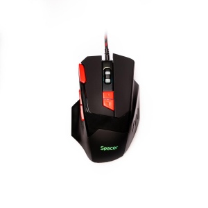 MOUSE Spacer Gaming SP-GM-02 cu fir, optic,1000/ 1600/ 2000/ 2400 dpi, butoane/scroll 8/1, iluminare LED RGB, 7 cicluri prestabilite, negru - Img 2