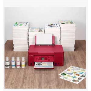 "Multifunctional inkjet color CISS Canon PIXMA G3470 Red, dimensiune A4(Printare, Copiere, Scanare), viteza imprimare 11ipm alb-negru, 6ipm color,rezolutie printare 4800x1200 dpi, imprimare fara margini, alimentarehartie 100 coli, scanner CIS rezolutie - Img 2