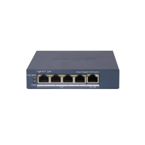 Switch PoE Hikvision DS-3E1505P-EI, 4 × Gigabit PoE port,1 × Gigabit RJ45 port, Total PoE Power Budget 60W, Support 802.1Q VLAN, capacitate: 10 Gbps, alimentare: 54VDC, 1.2A, dimensiuni: 121.1 mm × 27.6 mm × 83.1 mm, greutate: 0.26kg.