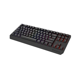 Tastatura gaming mecanica wireless Genesis Thor 230 TKL, iluminare RGB, swtich-uri Red, 87 taste, 11 butoane multimedia, negru
