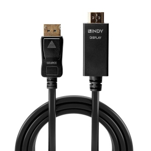 Cablu Lindy 1m DisplayPort la HDMI 4K30Hz, rezolutie maxima 3840x2160@ 30Hz 4:4:4 8bit, latime de banda suportata 10.2Gbps - Img 3