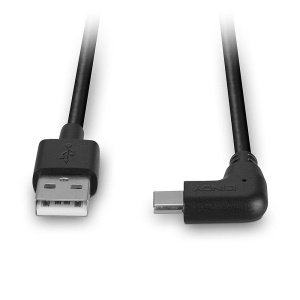 Cablu Lindy USB C 2 90°, lungime 1m, putere maxima 15W, latime de banda suportata 480Mbps, negru - Img 2