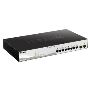 D-Link Switch 10 porturi POE smart maaged DGS-1210-10MP, Interfata: 8 x 10/100/1000Mbps, 2 x100/1000 SFP, Capacitate switch: 20 Gbps, Memorie: 128Mb DDR3, Flash 32Mb, Auto MDI/MDIX, Buget POE: 130W, Dimensiuni: 330 x 180 x 44 mm, Greutate: 1.77kg. - Img 2