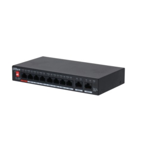 Dahua switch 8 porturi Gigabit PFS3010-8GT-96 V2, Unmanaged, Interfata: 8 x 10/100/1000, 2 x Uplink, Standarde retea: IEEE 802.3, IEEE 802.3ab, IEEE 802.3u, IEEE 802.3x, Capacitate switch: 1.5 Gbit/s, Forwarding rate: 14.88 Mpps, Buget POE: 96 W,