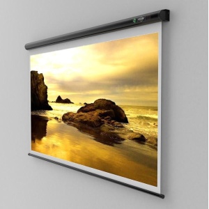 Ecran de proiectie Sopar New Slim, manual, perete, 155cm x 155cm, format 1:1, alb - Img 2