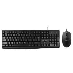 Kit Serioux cu fir, Tastatura: interfata USB, 104 taste, material ABS, US layout, lungime cablu 1.5m PVC, dimensiuni 440*159*25mm, negru, Mouse: interfata USB, 6 butoane, polling rate 125 Hz, rezolutie DPI 800-1200-1600DPI, lungime cablu 1.5m PVC, - Img 2
