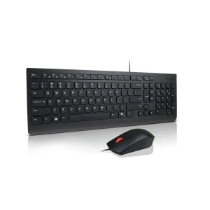 Lenovo Essential Wired Combo Keyboard and Mouse; Connectivity: Wired; Number of Button: 3; Mouse Resolution: 1600 DPI; Mouse Sensor: Optical sensor; Product Weight: Keyboard - 0.57 kg, Mouse - 69 g; Packed Weight: 0.91 kg; Color: Black; Warranty Period: