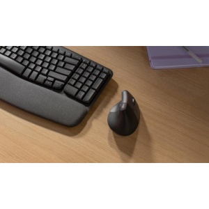 Logitech 910-006473. Form factor: Right-hand, Vertical design. Movement detection technology: Optical, Device interface: RF Wireless + Bluetooth, Movement resolution: 4000 DPI, Buttons type: Pressed buttons, Buttons quantity: 4, Scroll type: Wheel.