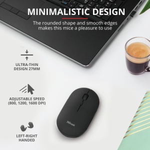 Mouse Trust Puck, Rechargeable Bluetooth, negru - Img 3