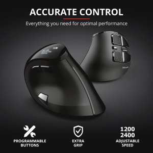 Mouse Trust Voxx, Rechargeable Ergonomic Wireless, negru - Img 10