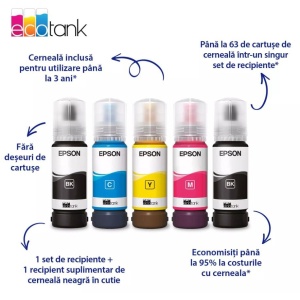 Multifunctional inkjet Epson EcoTank L3360, CISS, format A4, Color, USB + WIFI - Img 3
