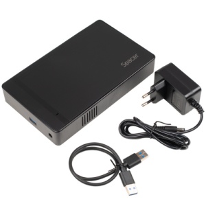 RACK extern SPACER, pt HDD/SSD, 3.5 inch, S-ATA, interfata PC USB 3.0, alimentare retea, plastic, negru