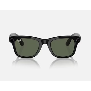 Ray-Ban Meta Wayfarer AI Glasses Shiny Black/G-15 Green
