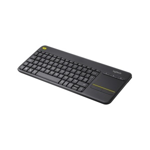 Tastatura wireless Logitech Touch K400 Plus, interfata USB, cu touchpad, dimensiuni 354.3 x 139.9 x 23.5 mm, negru