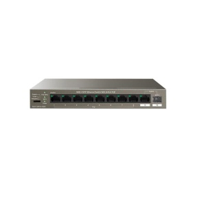 Tenda switch TEG1110PF-8-102W, 9GE+1SFP Ethernet Switch, 8-Port PoE, interfata: 8 * 10/100/1000 Mbps Base-T Ethernet ports (Data/Power), 1 * 10/100/1000 Mbps Base-T Ethernet port (Data), 1 * 100/1000 Mbps Base-X SFP port, standarde retea: IEEE 802.3 IEEE