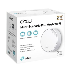 TP-Link AX3000 whole home mesh Wi-Fi 6 System, Deco X50-POE(2-pack); Dual- Band, Standarde Wireless: IEEE 802.11ax/ac/n/a 5 GHz, IEEE 802.11ax/n/b/g 2.4 GHz ,viteza wireless: 5 GHz: 2402 Mbps, 2.4 GHz: 574 Mbps, 2 x antene interne, 2×2 MU-MIMO, Mod - Img 2