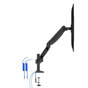 Brat sustinere AD110DX AOC 2 monitoare cu dimensiune maxima 27", fixarede birou, pivot 360gr, raza larga de inclinare, flexibilitate, inaltime230 mm, material aluminiu, culoare negru - Img 2