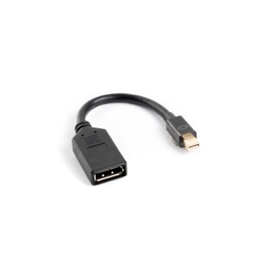 Cablu adaptor Mini DisplayPort(M) 1.1 -> DisplayPort(F) 10 cm negru